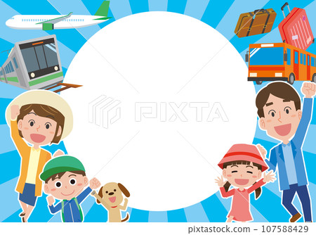 Family travel frame illustration 107588429