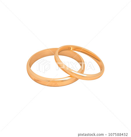 Male and female wedding rings, 3D rendering. Male and female wedding rings, 3D rendering. 107588432