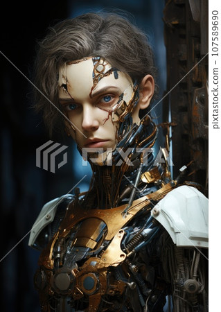 Dream of the machine, science fiction female artificial intelligence. Dream of the machine, science fiction female artificial intelligence. 107589690