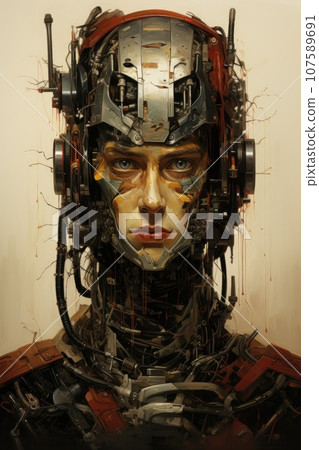 Dream of the machine, science fiction female artificial intelligence. Dream of the machine, science fiction female artificial intelligence. 107589691