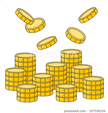 Illustration of collecting coins 107590204