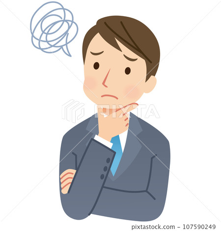 擔心的辦公室職員，年輕男性商人 107590249