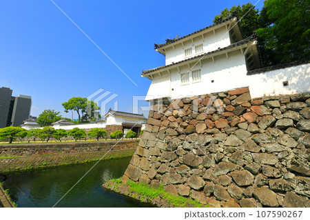 [Oita Prefecture] Funai Castle Otemon and Arrival Tower (Oita Castle Ruins Park) on a clear day 107590267