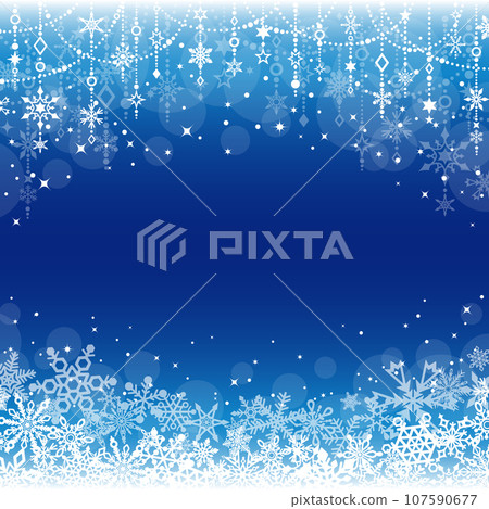 Delicate snowflake frame collection_blue_square 12 107590677