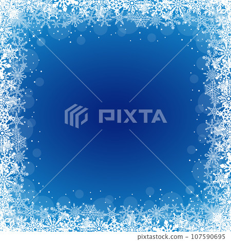 Delicate snowflake frame collection_blue_square 8 Delicate snowflake frame collection_blue_square 8 107590695