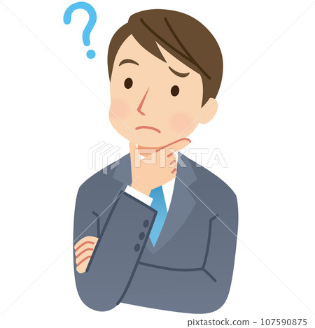 Thinking office worker, young male, businessman Thinking office worker, young male, businessman 107590875