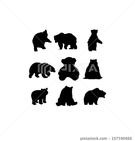 Bear animal set collection design Bear animal set collection design 107590988