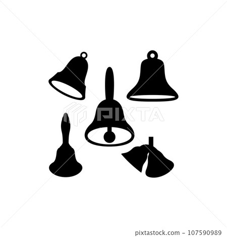 bell set silhouette icon logo bell set silhouette icon logo 107590989