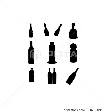 Water drink bottle set silhouette creative design Water drink bottle set silhouette creative design 107590990