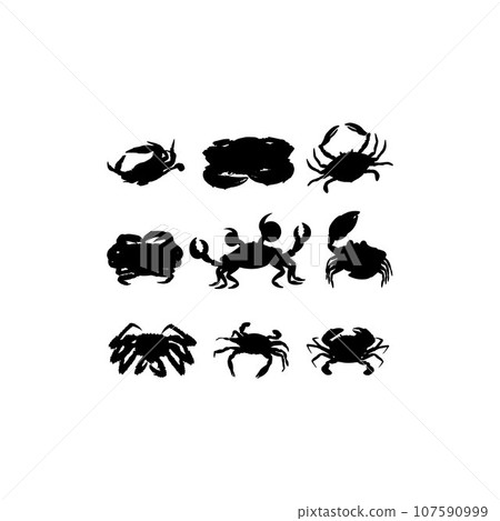 Crab animal set silhouette creative design Crab animal set silhouette creative design 107590999