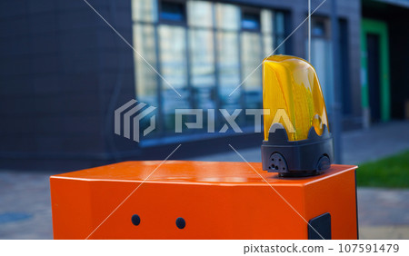 Close up Barrier Gate Automatic system for security. Automatic entry system. 107591479