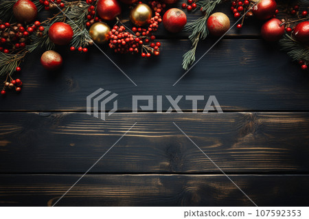 Christmas background material with copy space Generative ai 107592353
