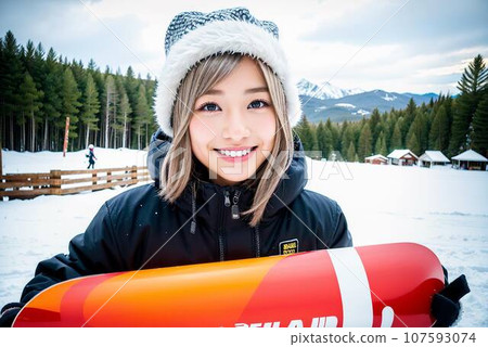 [AI圖片] 美女在滑雪場自拍 107593074