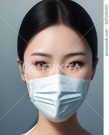 Portrait of a woman wearing a mask 107593105