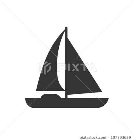 Catamaran on the water icon 107593689