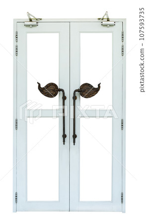 White wooden door isolated White wooden door isolated 107593735