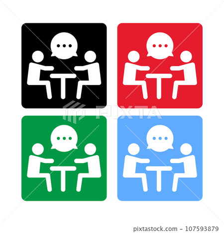 Discussion meeting icon set Discussion meeting icon set 107593879