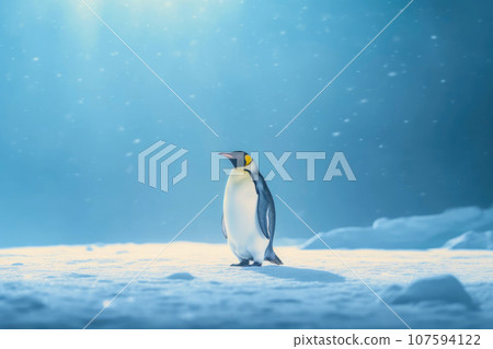 Emperor Penguin Portrait Against a Secluded Landscape 107594122