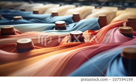 Close-up Within the textile manufacturing industry Close-up Within the textile manufacturing industry 107594199
