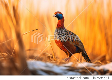 Feathered Elegance: Isolated Pheasant Feathered Elegance: Isolated Pheasant 107594581