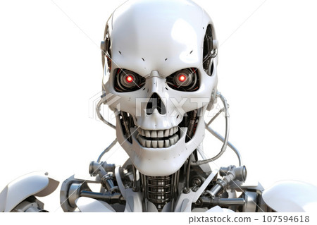 Cold-Blooded Smile: Shiny White Android Psychopath 107594618