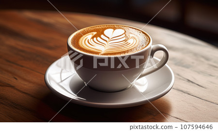 close-up of latte coffee 107594646