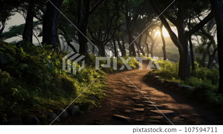 Natural routes are suitable for trail running... - Stock Illustration ...
