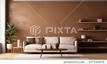 The living room brown pastel toner The living room brown pastel toner 107594976