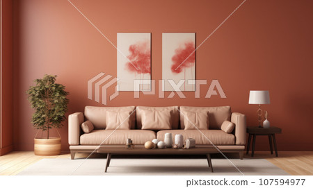 The living room brown pastel toner The living room brown pastel toner 107594977