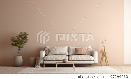 The minimalist living room brown pastel toner The minimalist living room brown pastel toner 107594980