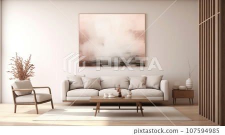 The minimalist living room brown pastel toner 107594985