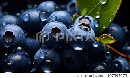 Fresh blueberries are covered light navy and dark amber Fresh blueberries are covered light navy and dark amber 107595675