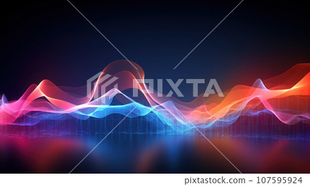 Sound wave on the digital background 107595924