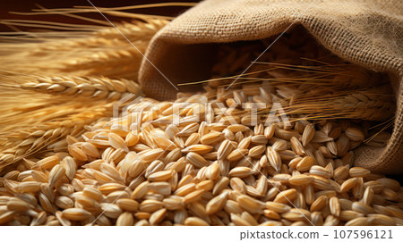 close-up barley in the bag 107596121