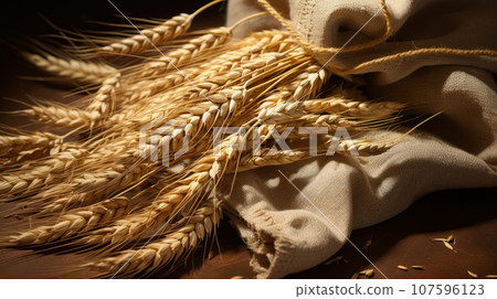 close-up barley in the bag 107596123