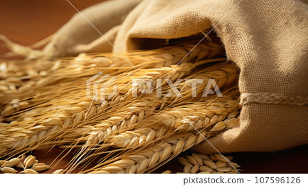 close-up barley in the bag 107596126