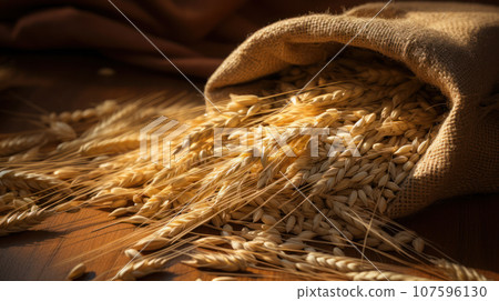 close-up barley in the bag 107596130