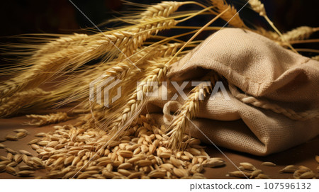close-up barley in the bag 107596132
