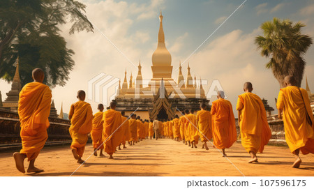 In Laos at Phra That Luang Vientiane 107596175