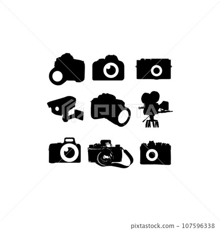 Camera collection set icon design Camera collection set icon design 107596338