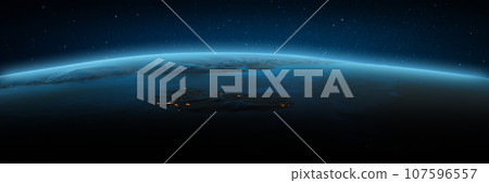 Iceland, Greenland city lights Iceland, Greenland city lights 107596557