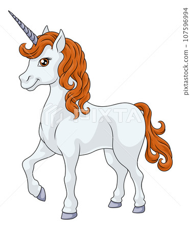 Unicorn Horn Horse Animal Cartoon Mascot From Myth 107596994