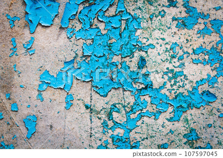 Old cracked paint. Grunge texture. Layer of old paint cracked. 107597045