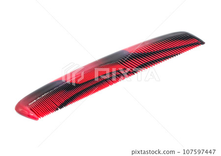Hair comb isolated on white background with selective focus Hair comb isolated on white background with selective focus 107597447