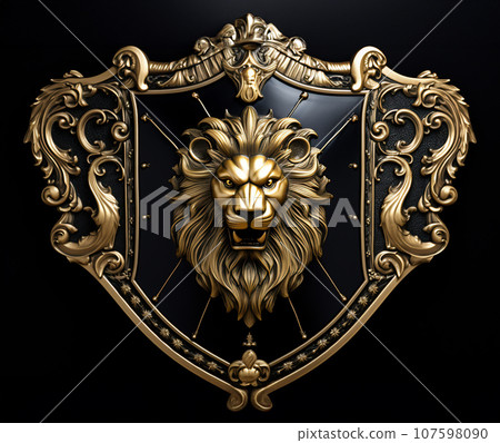 獅子徽章盾牌 107598090