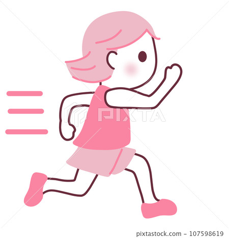 Illustration of a girl running Illustration of a girl running 107598619