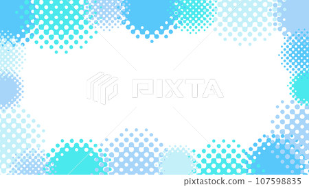 Light blue fluffy halftone frame 16:9 107598835