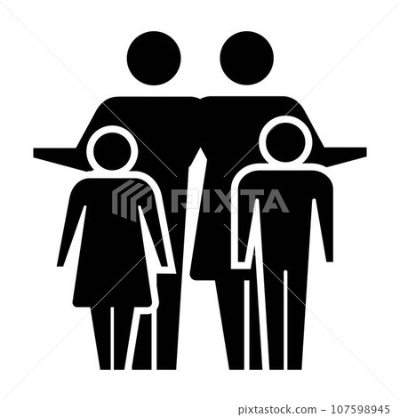 Family icon vector people symbol in glyph pictogram illustration Family icon vector people symbol in glyph pictogram illustration 107598945