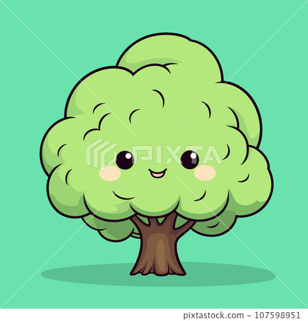 Charming Kawaii Tree Clipart - Adorable Nature Illustration Charming Kawaii Tree Clipart - Adorable Nature Illustration 107598951