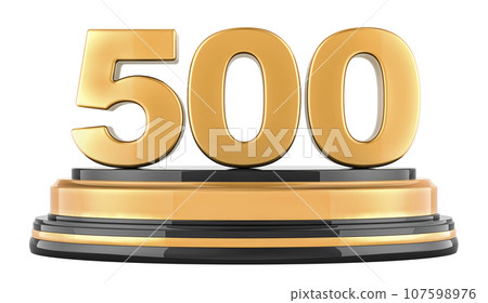 500 golden podium award, 3D rendering 107598976